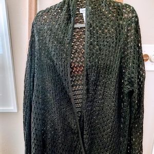 Black crochet duster